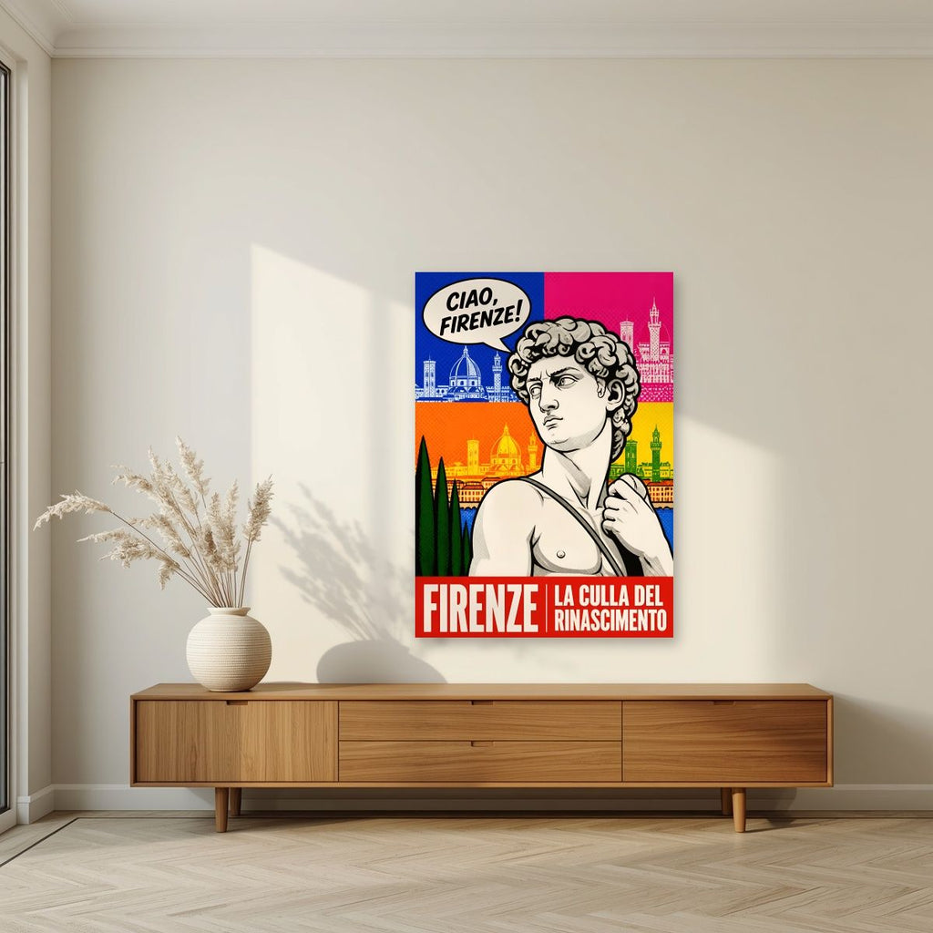 Ciao, Firenze! — Firenze art print, unframed poster, styled in a living room