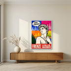 Ciao, Firenze! — Firenze art print, in a white frame, styled in a living room