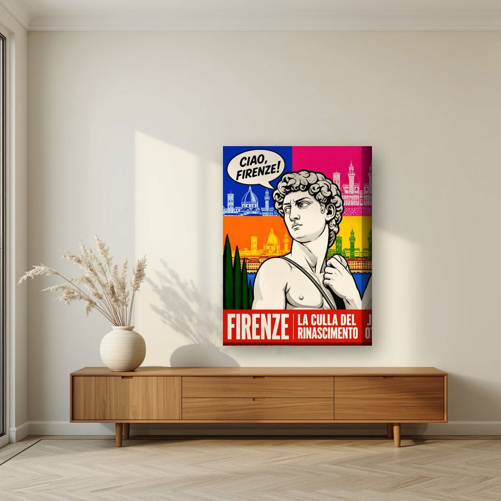 Ciao, Firenze! — Firenze art print, on thick canvas, styled in a living room