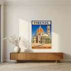Il Duomo — Firenze art print, unframed poster, styled in a living room