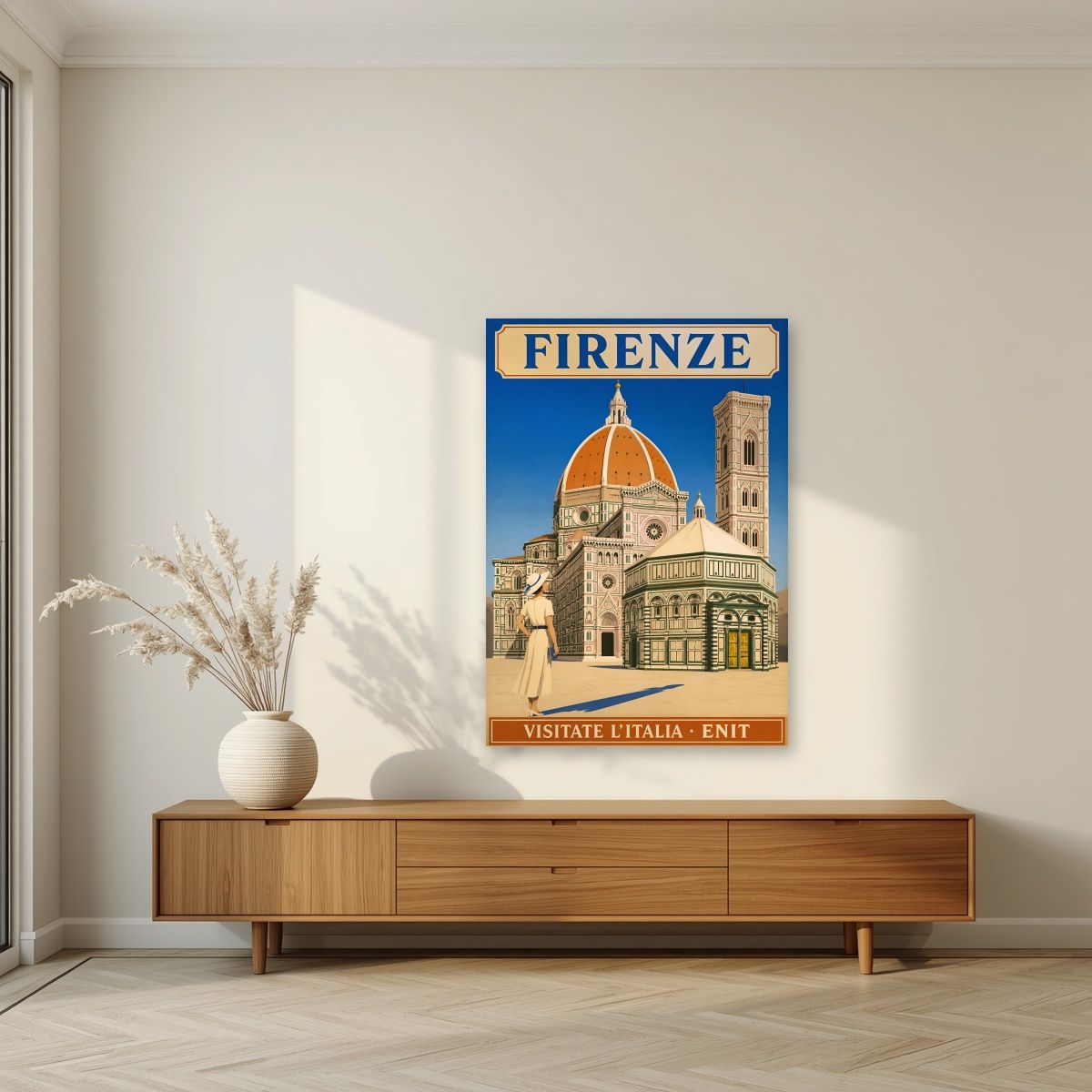 Il Duomo — Firenze art print, unframed poster, styled in a living room