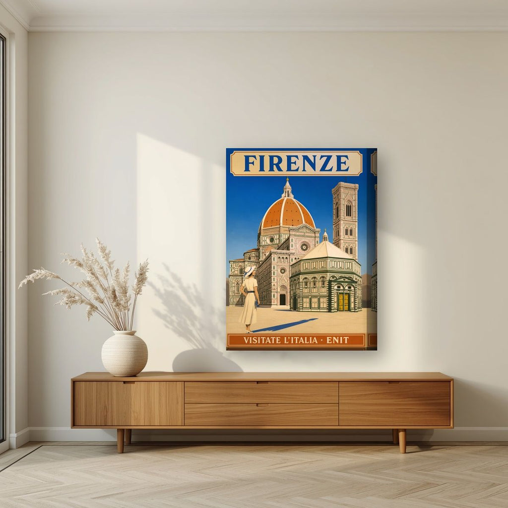 Il Duomo — Firenze art print, on thick canvas, styled in a living room