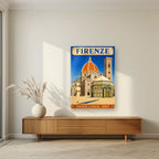Il Duomo — Firenze art print, as an acrylic print, styled in a living room