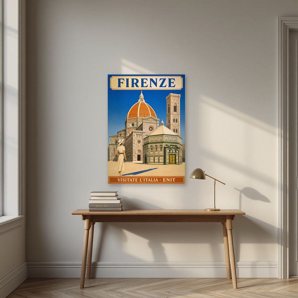 Il Duomo — Firenze art print, unframed poster, styled in a desk