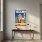 Il Duomo — Firenze art print, unframed poster, styled in a desk