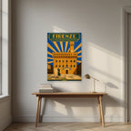 Palazzo Vecchio — Firenze art print, unframed poster, styled in a desk