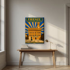 Palazzo Vecchio — Firenze art print, on slim canvas, styled in a desk
