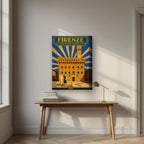 Palazzo Vecchio — Firenze art print, on thick canvas, styled in a desk