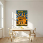 Palazzo Vecchio — Firenze art print, unframed poster, styled in a kitchen