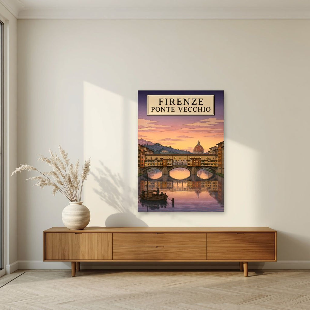Ponte Vecchio — Firenze art print, unframed poster, styled in a living room