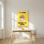 To Dunk Or Not To Dunk – Custard Cream art print, in a white frame, styled in a kitchen
