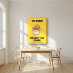 To Dunk Or Not To Dunk – Custard Cream art print, on slim canvas, styled in a kitchen