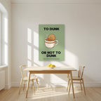 To Dunk Or Not To Dunk – Garden Sage art print, unframed poster, styled in a kitchen