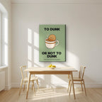 To Dunk Or Not To Dunk – Garden Sage art print, on slim canvas, styled in a kitchen