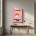 To Dunk Or Not To Dunk – Pink Wafer art print, on thick canvas, styled in a desk