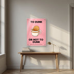 To Dunk Or Not To Dunk – Pink Wafer art print, as an acrylic print, styled in a desk