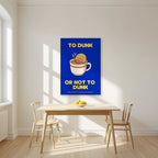 To Dunk Or Not To Dunk – Teatime Navy art print, unframed poster, styled in a kitchen