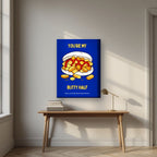 You're My Butty Half – Deckchair Blue art print, on thick canvas, styled in a desk