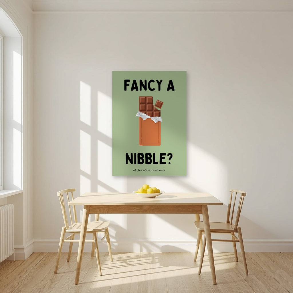 Fancy a Nibble – Allotment Sage art print, unframed poster, styled in a kitchen