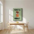 Fancy a Nibble – Allotment Sage art print, on thick canvas, styled in a kitchen