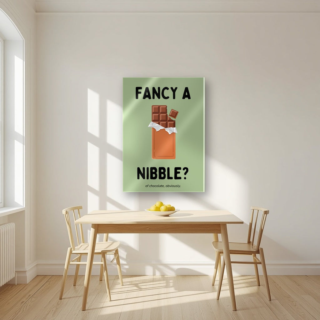 Fancy a Nibble – Allotment Sage art print, as an acrylic print, styled in a kitchen