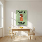 Fancy a Nibble – Allotment Sage art print, as an acrylic print, styled in a kitchen