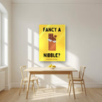 Fancy a Nibble – Chippy Gold art print, as an acrylic print, styled in a kitchen