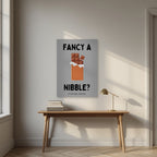 Fancy a Nibble – Pebble Grey art print, unframed poster, styled in a desk