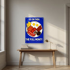 The Full Monty – Britannia Blue art print, as an acrylic print, styled in a desk