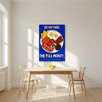 The Full Monty – Britannia Blue art print, unframed poster, styled in a kitchen