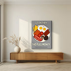 The Full Monty – Drizzle Grey art print, on slim canvas, styled in a living room