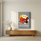 The Full Monty – Drizzle Grey art print, on thick canvas, styled in a living room
