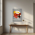 The Full Monty – Drizzle Grey art print, unframed poster, styled in a desk