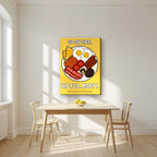 The Full Monty – English Mustard art print, on slim canvas, styled in a kitchen
