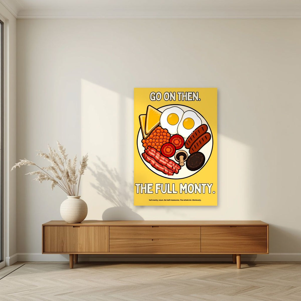 The Full Monty – English Mustard art print, unframed poster, styled in a living room