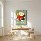 The Full Monty – Garden Sage art print, on slim canvas, styled in a kitchen