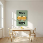 Nice Baps – Allotment Sage art print, unframed poster, styled in a kitchen