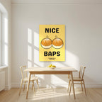Nice Baps – Chippy Gold art print, unframed poster, styled in a kitchen