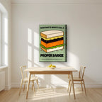 Now That's What I Call a Proper Sarnie – Allotment Sage art print, on thick canvas, styled in a kitchen