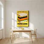 Now That's What I Call a Proper Sarnie – Piccalilli art print, on thick canvas, styled in a kitchen