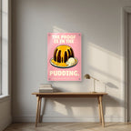 The Proof Is In The Pudding – Positano Pink art print, as an acrylic print, styled in a desk