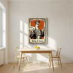 King of Geese – Burnt Amber art print, on slim canvas, styled in a kitchen