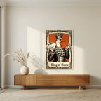 King of Geese – Burnt Amber art print, unframed poster, styled in a living room