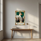 King of Geese – Emerald Baize art print, unframed poster, styled in a desk
