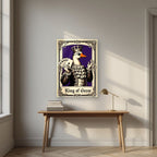 King of Geese – Sovereign Purple art print, as an acrylic print, styled in a desk