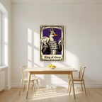 King of Geese – Sovereign Purple art print, unframed poster, styled in a kitchen