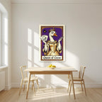 Queen of Geese – Violet Velvet art print, unframed poster, styled in a kitchen