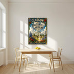 The Kibble Palace — Glasgow art print, unframed poster, styled in a kitchen