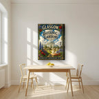 The Kibble Palace — Glasgow art print, on thick canvas, styled in a kitchen