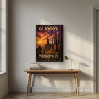 The Necropolis — Glasgow art print, on thick canvas, styled in a desk